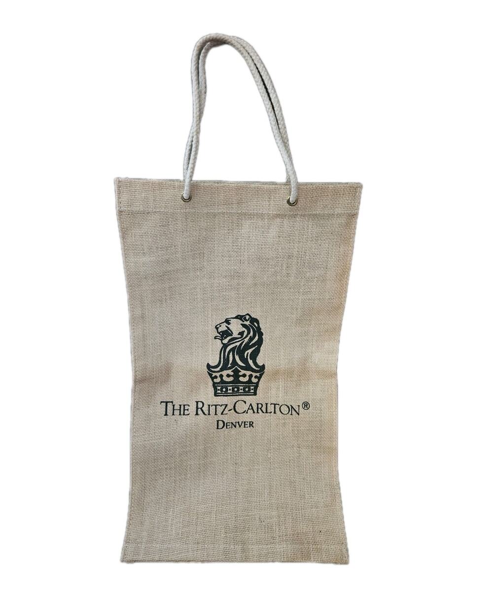 RITZ CARLTON Denver Bag VTG Newspaper /Wall Street Journal Jute Burlap Bag